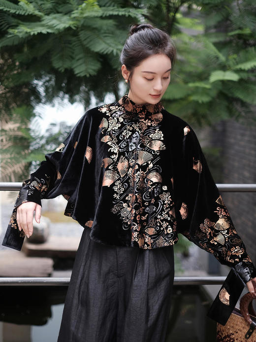 盛唐牡丹 |丝绒烫金设计款上衣 商品图3