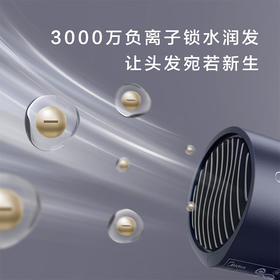 美的（Midea）MB-AJ0503 星夜蓝千万负离子电吹风 大功率 家用速干柔顺护发吹风筒电吹风机节日礼物七夕情人