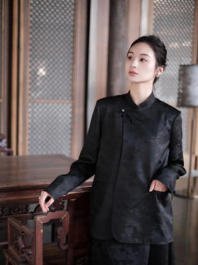 盛唐牡丹 |香云纱斜襟女上衣