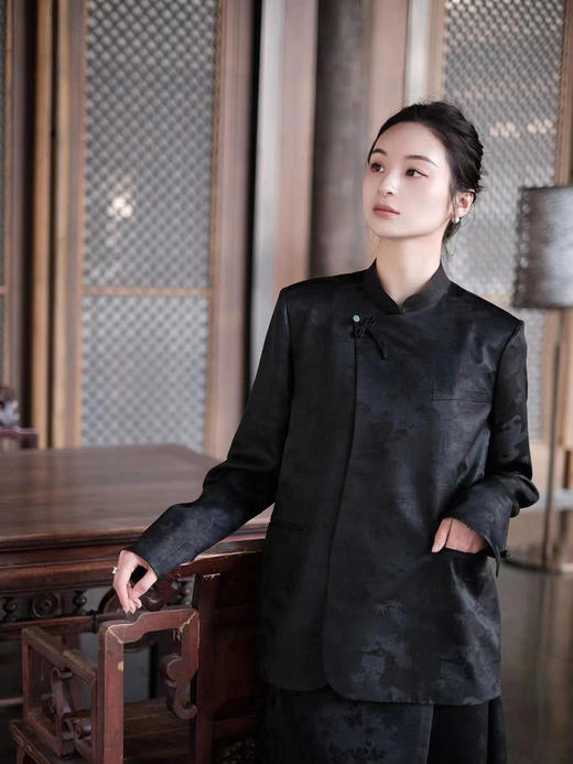 盛唐牡丹 |香云纱斜襟女上衣 商品图0