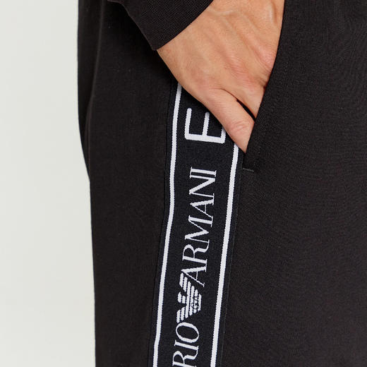 EMPORIO ARMANI EA7 男士棉质字母徽标休闲运动裤 黑色 6RPP54 PJ05Z 1200 商品图2