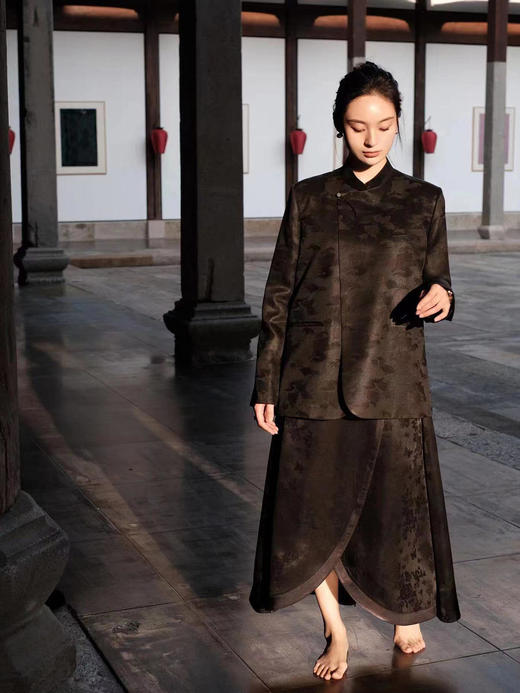 盛唐牡丹 |香云纱斜襟女上衣 商品图3