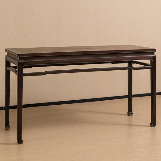 清 红木束腰罗锅枨马蹄腿条桌 商品图4