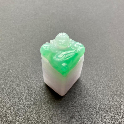 糯冰种阳绿翡翠印章 商品图0