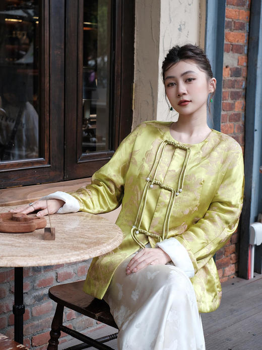 微瑕秒杀| 盛唐牡丹 |芙蓉翠鸟真丝外套(夹棉) [特价品](特殊商品不退不换) 商品图3