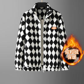 【实体店同款】【新款DPX】大依优型大码立领摇粒绒加绒外套加肥加大肥佬休闲上衣男士胖子时尚