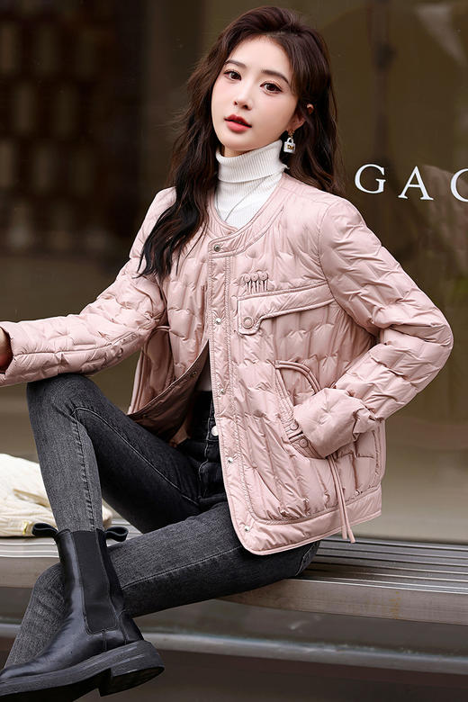 轻薄羽绒服，女短款冬季新款今年流行洋气白鸭绒外套HR-YAX2382 商品图7