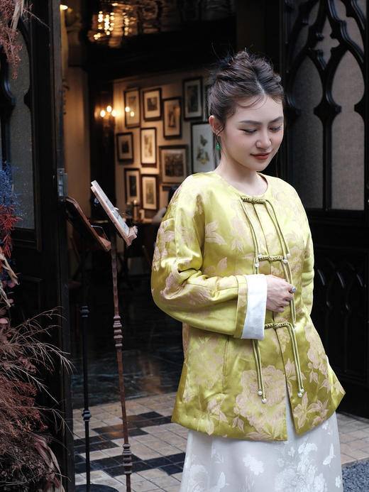 微瑕秒杀| 盛唐牡丹 |芙蓉翠鸟真丝外套(夹棉) [特价品](特殊商品不退不换) 商品图12