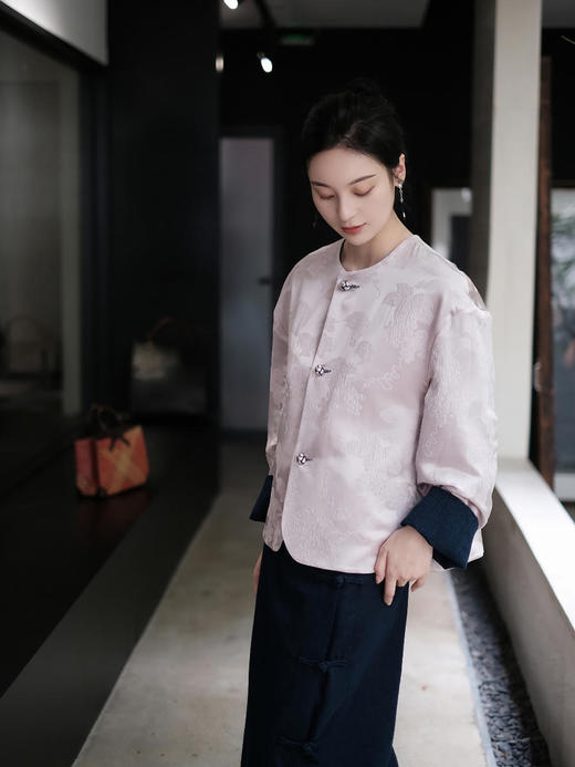 盛唐牡丹 |牛仔盘扣一步裙 商品图1