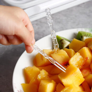 佳茉一次性水果叉透明水果签500只装甜品叉蛋糕叉加厚型透明叉子 商品图2