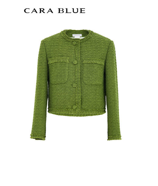 CARA BLUE短款圆领小香风夹克 商品图3