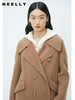 NEELLY纳俪商场同款骆驼绒羊毛大衣女双排扣西装领中长双面呢外套N23105N01114 商品缩略图2