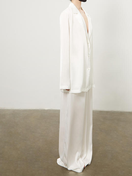 ranyepersonal｜pajamas SET 简约真丝混纺垂感套装  [ BODY23PJS01- 黑0 / 白1 ] 商品图4