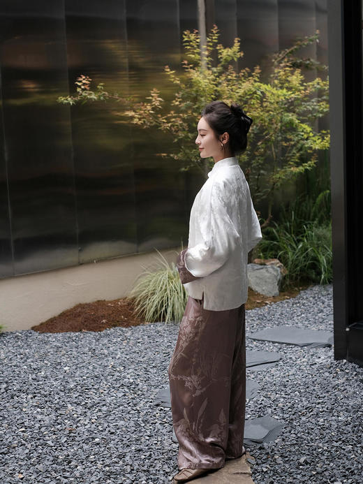 盛唐牡丹 |真丝提花对襟新中式外套 (不夹棉） 商品图13