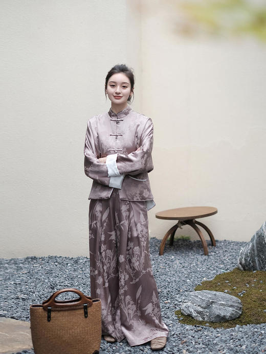 盛唐牡丹 |真丝提花对襟新中式外套 (不夹棉） 商品图9