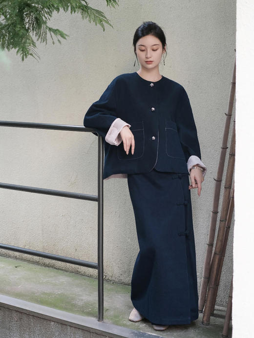 盛唐牡丹 |牛仔盘扣一步裙 商品图5