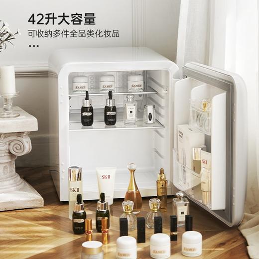 哈士奇 BC-46COC白色 客厅冰箱复古小型化妆品专用护肤品面膜美容美妆香水冰箱迷你型精准控温42升 商品图2