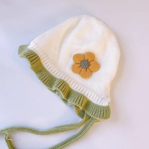 【花边公主帽！毛绒保暖】婴儿护耳帽秋冬纯棉女宝宝，小公主的护耳春秋冬棉公主帽 花边妆点 棉绒保暖lm 商品图2