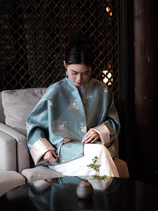 盛唐牡丹 |花锦缎葫芦纹新中式外套 商品图4
