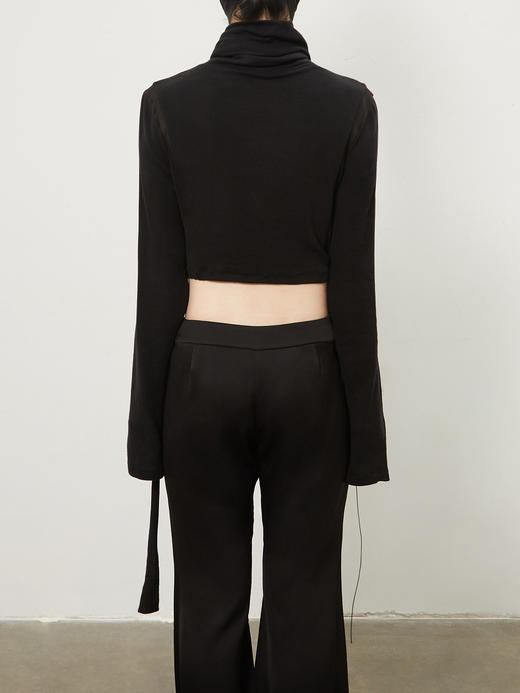 ranyepersonal｜top 绑带多种系法堆领羊毛打底衫 [ 黑BODY23TO03 ] 商品图3