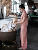 盛唐牡丹 |真丝提花侧开叉女裤 商品缩略图4