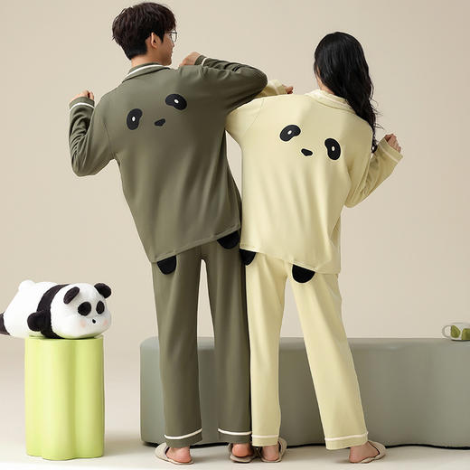 100%纯棉【情侣纯棉睡衣】秋冬款长袖开衫睡衣  家居服套装  情侣装 商品图2