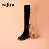 Safiya/索菲娅2023秋冬新款方头粗高跟显腿长弹力过膝长靴 SF34117403 商品缩略图8