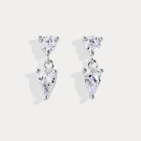 北京仓｜Lili Claspe-Fran Studs-银色 锆石 耳钉［美国设计师］