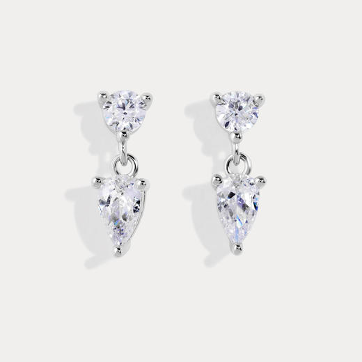 北京仓｜Lili Claspe-Fran Studs-银色 锆石 耳钉［美国设计师］ 商品图0