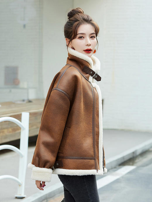 秋冬装新款，皮毛一体外套女HR-MEIQIN9216 商品图11