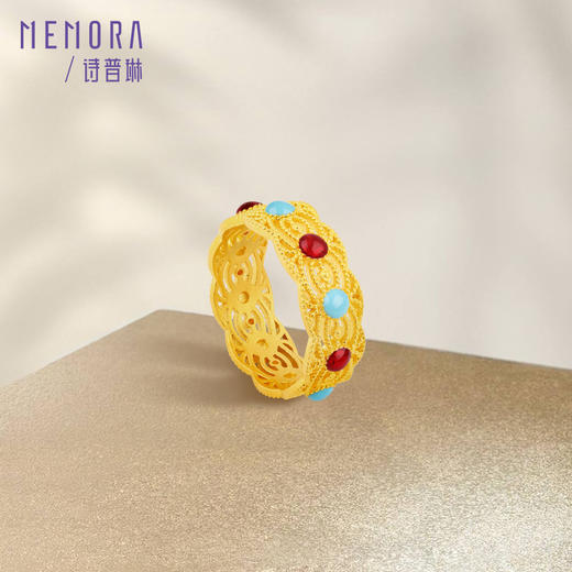 古法花丝黄金戒指足金国风金戒指送女友礼物【按克计价黄金1】MEMORA诗普琳GRE03101（线上专供） 商品图7