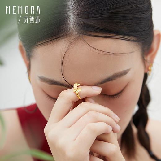 足金戒指黄金指环戒圈蝴蝶手饰精致结婚礼物【按克计价黄金1】MEMORA诗普琳GRE02701（线上专供） 商品图3