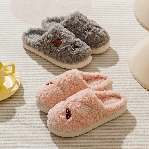 【萌趣美学❗️可可爱爱棉拖鞋】柔软防滑保暖，秋冬季棉拖鞋❗️舒适厚底、防滑保暖。女情侣室内家居家用防滑厚底保暖月子踩屎感毛毛绒男，月子情侣室内棉拖父亲节礼物新年礼盒年货礼盒 商品图1