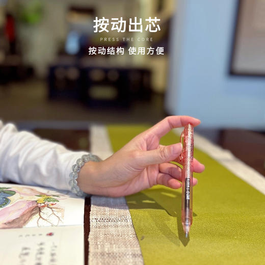 环保按动中性笔学生方便携带子弹头书写流畅办公用品 商品图3