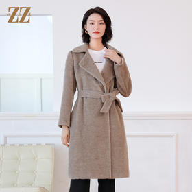 佐尔美秋冬新款 气质优雅羊驼毛长大衣女E24DC23