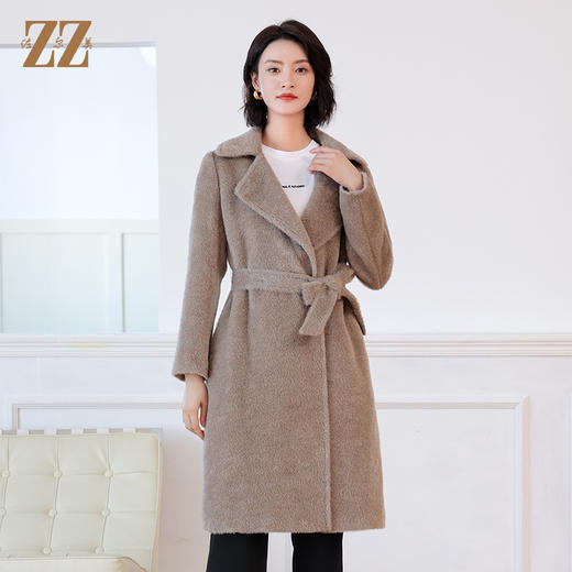 佐尔美秋冬新款 气质优雅羊驼毛长大衣女E24DC23 商品图0