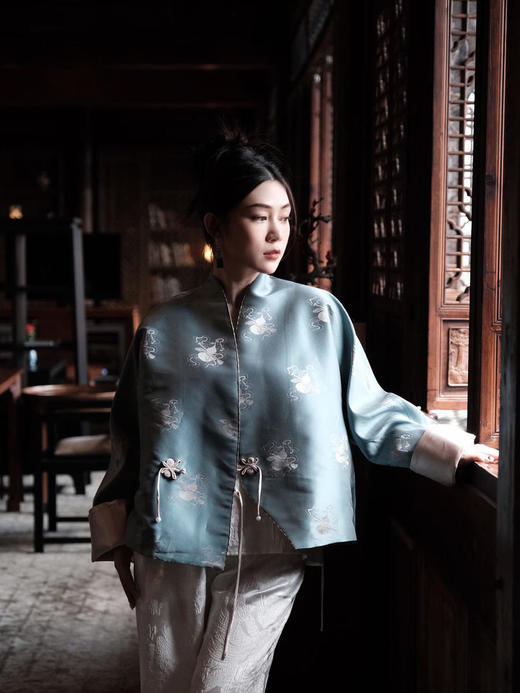 盛唐牡丹 |花锦缎葫芦纹新中式外套 商品图7