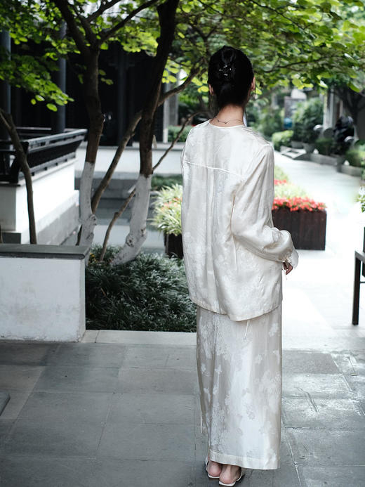 盛唐牡丹 | 真丝提花花香引蝶一片式半裙(不夹棉) 商品图4