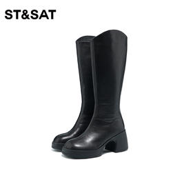 星期六经典简约长筒骑士靴SS34117637