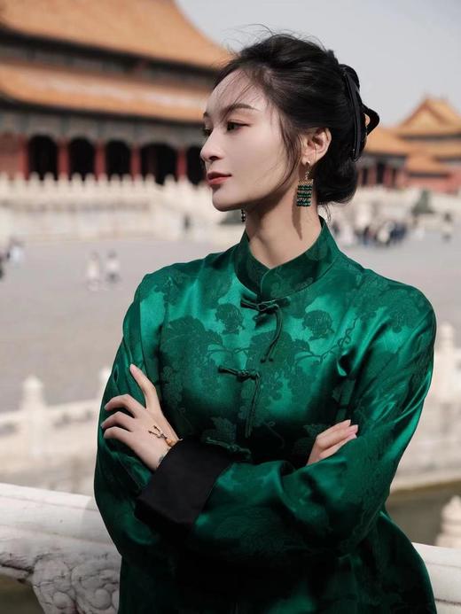 盛唐牡丹 |真丝松鼠葡萄纹对襟外套单面穿 商品图1