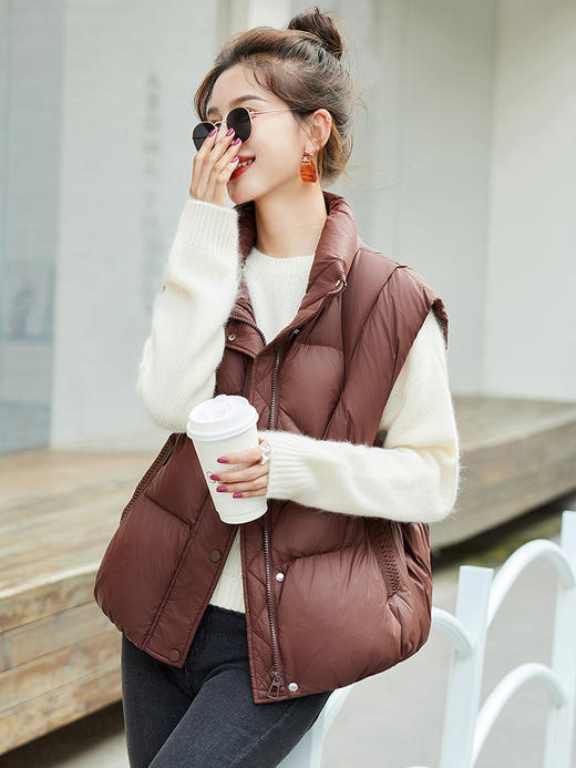 冬季新款，白鸭绒潮流时尚羽绒马甲外套女HR-MEIQIN9217 商品图11