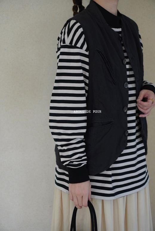 Au garcons炭黑/黑纽扣马甲 商品图1