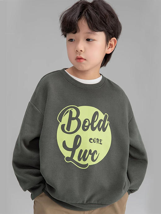 【字母印花卫衣！圆领潮流卫衣】男童卫衣春秋款儿童上装，圆领洋气打底上衣秋装潮，牛油果慕斯配色，大气潮流，柔软的面料，给孩子温暖的呵护lm 商品图0