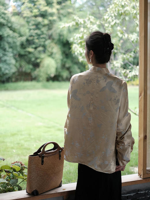 盛唐牡丹 |金鱼扣抽绳新中式女上衣 商品图5