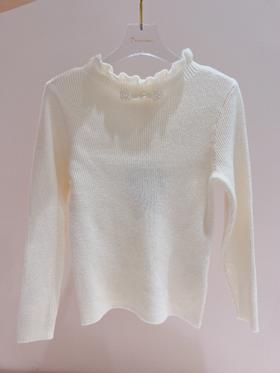 珍珠盘扣打底衫 珍珠领花打底衫