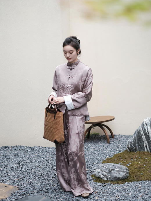 盛唐牡丹 |真丝提花对襟新中式外套 (不夹棉） 商品图11