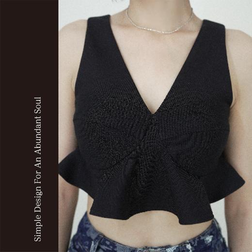 LIYIHAN 裹胸褶皱背心 Y233B09490 商品图1