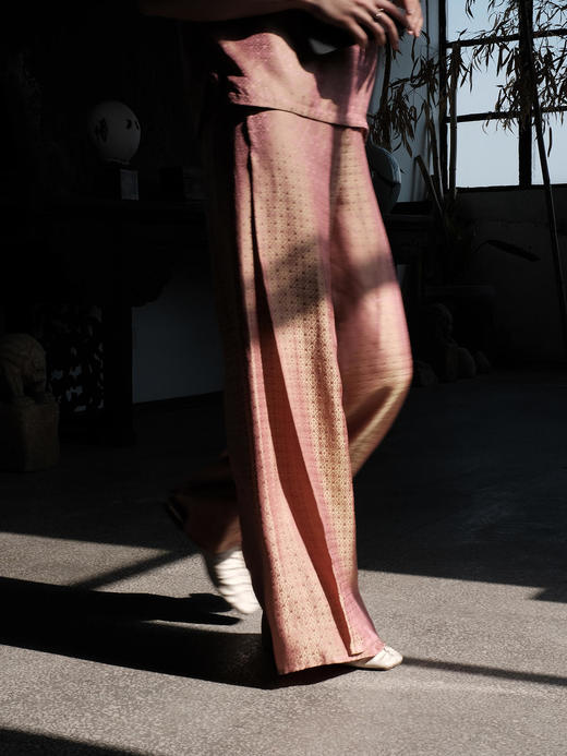 盛唐牡丹 |真丝提花侧开叉女裤 商品图8