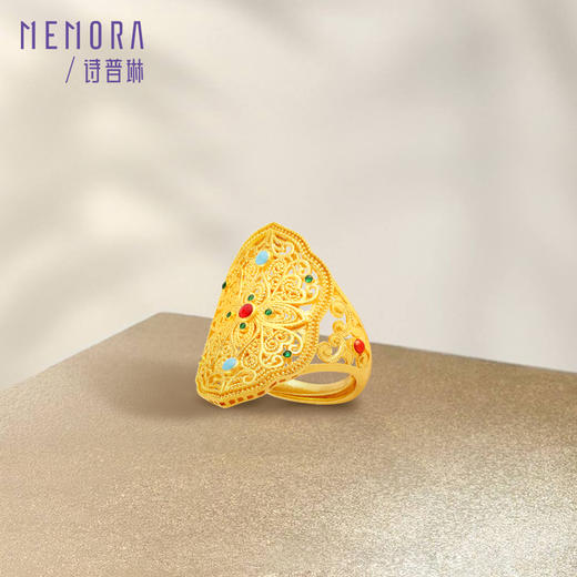 古法花丝黄金戒指女足金戒指新款送妈妈【按克计价黄金1】MEMORA诗普琳GRE02801（线上专供） 商品图10
