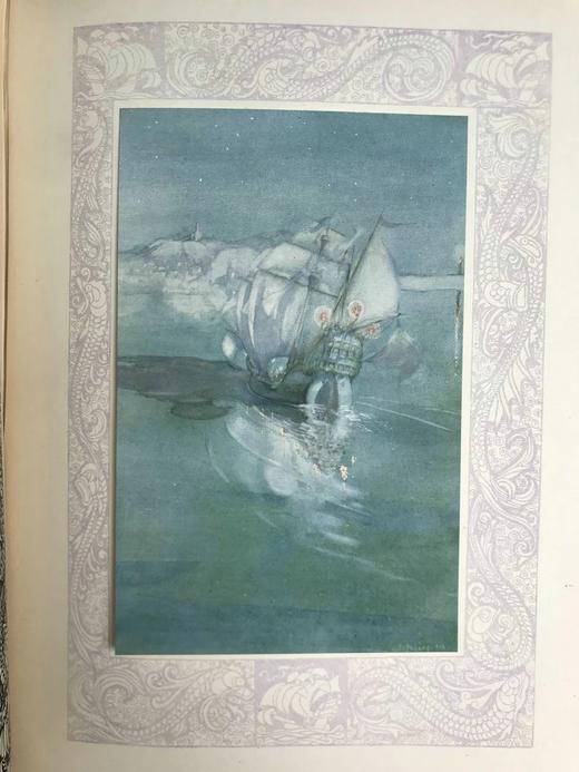 1910年 柯勒律治《古舟子咏》 波加尼20幅彩色幻想插图 漆布精装大16开 商品图7